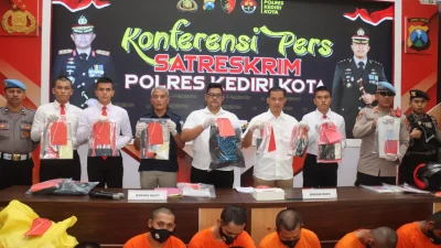 Polres Kota Kediri Ungkap 8 Kasus Kriminal, Amankan 14 Tersangka